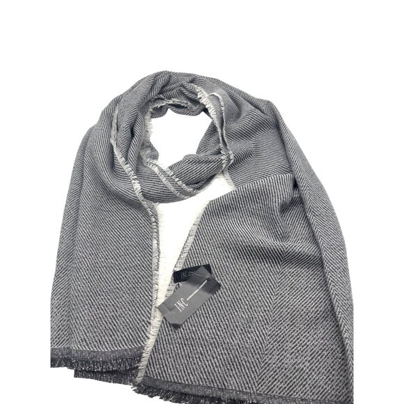 Inc International Concepts Two-Tone Shine Scarf/ Wrap, Black - Picture 3 of 8